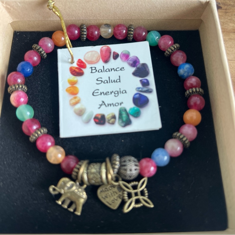 Nudo De Bruja Amulet Tibetan Bronce Natural Gemstone / Witch Not bracelet Gems